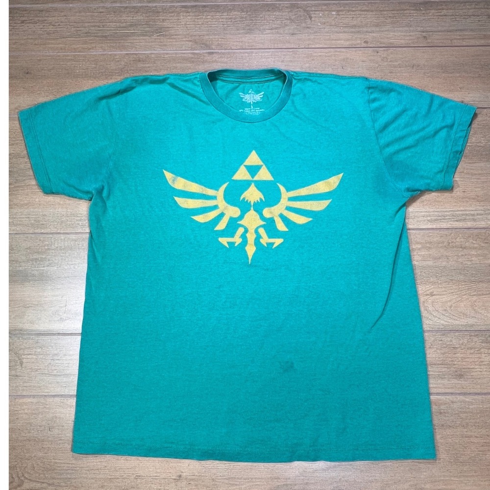 The‎ Legend of Zelda Triforce T Shirt Mens Lg 2015 green Nintendo Video Game Tee
